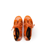 See-Through Patent Combination Open Toe Heel(Orange)