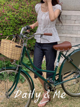 Cotton shirring blouse(2color)
