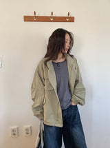 26SS★ [BAONHAUS]フェルツボーダーヘンリーネック長袖Tシャツ