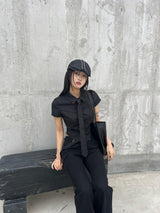 サイレントソウルレースアップタイクロスハンティングキャップ (Black)