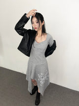 Butterfly Cut-out Gray dress