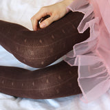 mini heart line tights (brown)