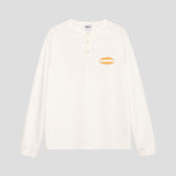 EMBROIDERED HENLEY LONG SLEEVE - IVORY