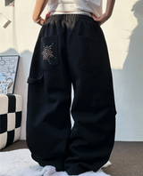 SUNNY SIDE UP☀CARPENTER TWO PINTUCK PARACHUTE BALLOON SWEAT PANTS 🖤🤍🩶3COLOR