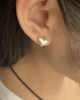 シフォンハートピアス (シルバー)