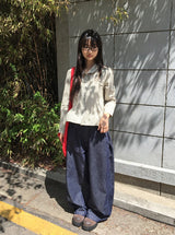 カナヒチェックフリル長袖シャツ