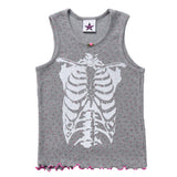 Floral Bone Sleeveless Gray