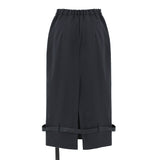 BELT SKIRT IN BLACK 