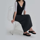 [Nerit] Deep V-Neck Ribbed Tank Top -3Color