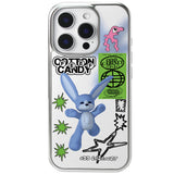ヒップ 3D ブルー ラビット エポキシ バンパー iPhone ケース