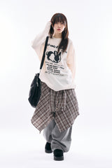 Club rabbit printed knit