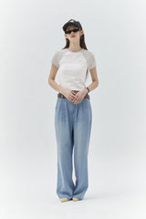 KIRSH PLAIN COOL WIDE FIT DENIM PANTS - LIGHT BLUE