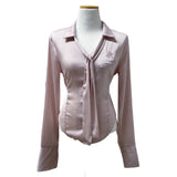 Vella Romantic Silky Slim Tie Blouse (4 colors)