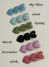 Triple heart hair pin (6color)