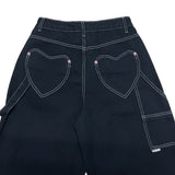 Luri Back Heart Pocket Carpenter Wide Pants 