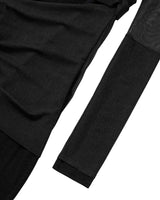 Layered Long Sleeve Dress _ BLACK