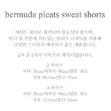BERMUDA PLEATS WIDE SWEAT SHORTS_GRAY