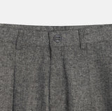 Sloped Wool One-Tuck Wide Slacks