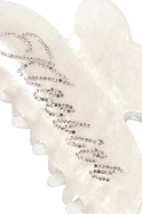 Sugar glass logo hair claw, White