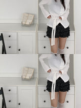 Lauren Ribbed Strap Long Sleeve Wrap (4 Colors)