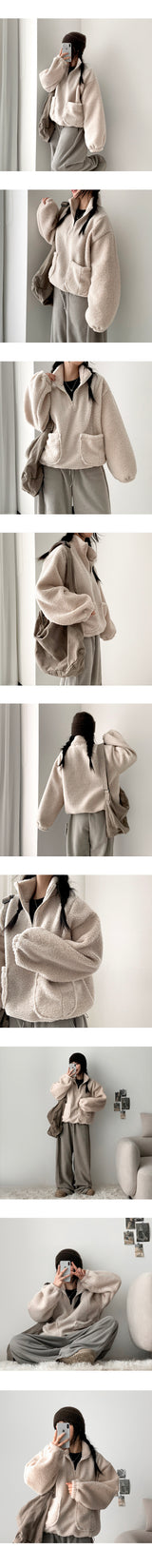 Chelsea string banding fleece wide pants