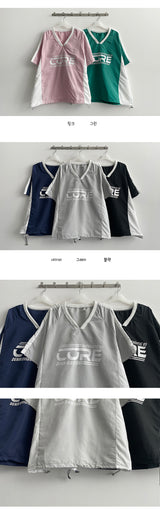 ZリングVネックジャージ半袖Tシャツ