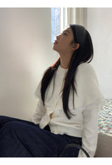 Cape Lace Frill Knit Cardigan