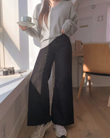 Wide raw denim