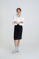 Pumpkin stripe skirt_charcoal