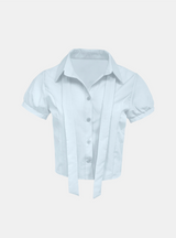 Tailored Ribbon Short Blouse