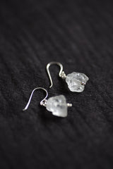 ロッククリスタルシルバー925ピアスハンドメイド