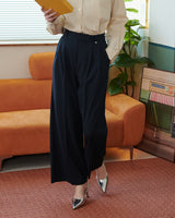 テーラードダブルプリーツスラックス [NAVY]