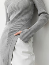 (T-7032)UNBAL RIBBED SLIM KNIT