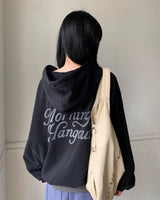 [ORIGINAL] Ettu Lettering Oversized Hood Zip-Up