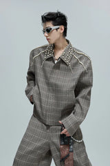 Pearl Plaid Cropped Blazer