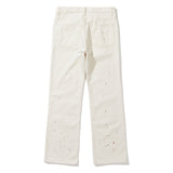 97 lc splatter bootscut denim pants ecru