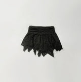 Maron lace unbal skirt (black)