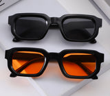 Horn-rimmed mirror sunglasses