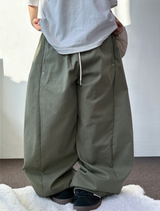 ブローニースナップバルーンコットンワイドパンツ 🧸🖤🧇💚5カラー
