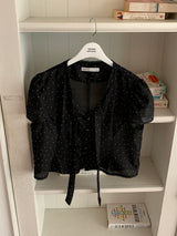 [MADE] Shimiz Dotted Puff Blouse