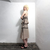 TIED SHIRRING DRESS