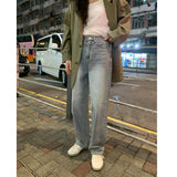 lobbed wide denim pants