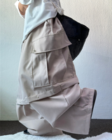 MIDDLE RIVET CARGO BALLOON PANTS 🍰🩶🖤💚4COLOR