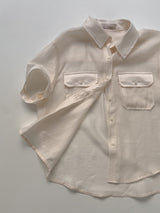 Pocket Organza See-through Short Sleeve Shirt