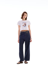 RABBIT CAT CROP T-SHIRT