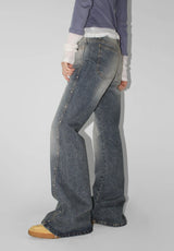 SIDE STUD FLARE DENIM