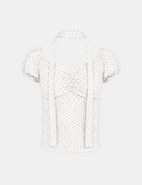 Laura Dot Shirred Short Sleeve T-shirt