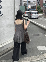 Muel Back Adjust Roll-Up Raw Denim Pants