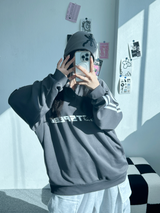 RAGLAN THREE-STRIPE COLLAR SWEATSHIRT🖤🩶🤍 - 3 COLORS