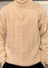 High-neck half zip-up knit 5COLOR
